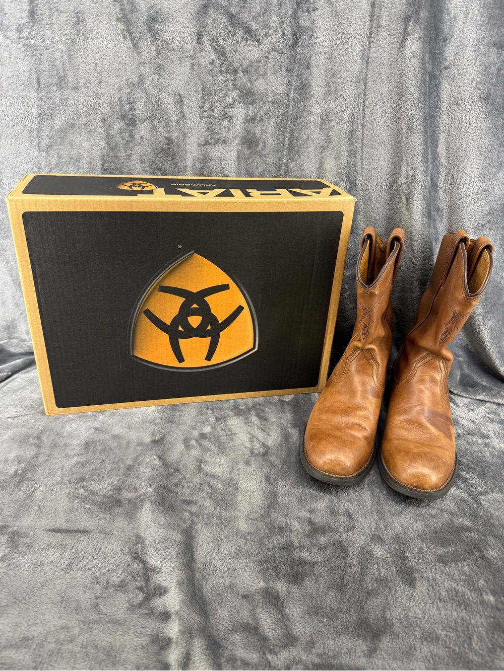 Womens Ariat Heritage Roper Western Pull On Boots Brown Leather Sz 5.5B 10005967